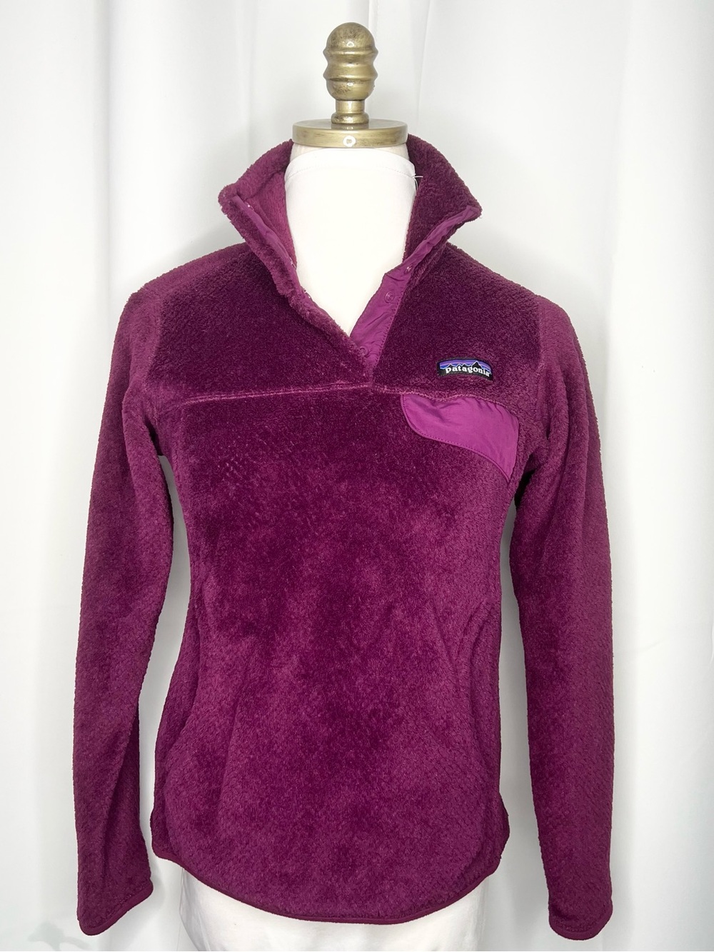 PATAGONIA WOMEN’S SYNCHILLA SNAP-T PULLOVER FLEECE PURPLE SIZE XS